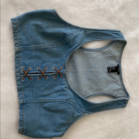 Forever 21 Vintage Jean crop top - Picture 4 of 5